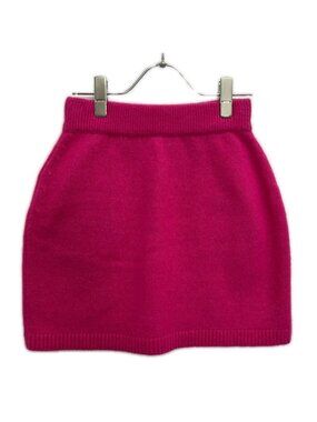 Chanel Wool Oak Silk Logo CC Button Knit Skirt 34